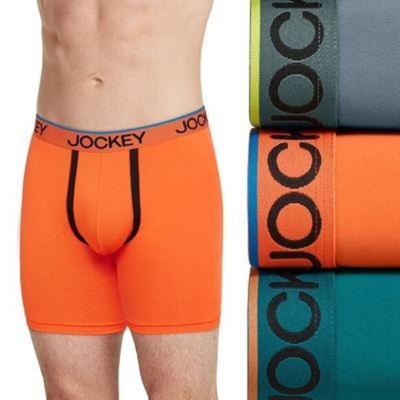 Jockey Active Microfiber Stretch Chafe Proof Pouch 3-Pack Boxer Briefs Small NEW - Picture 1 of 7